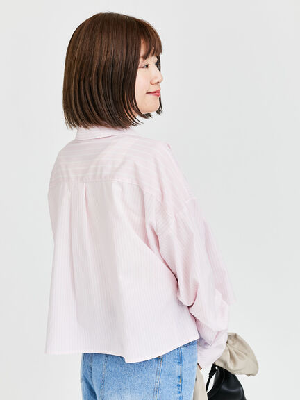 MIXストライプクロップドシャツ《2025spring catalog item》（ピンク/ブルー）｜Lugnoncure（ルノンキュール）通販