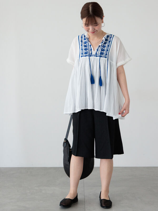 セール】 麻調タックハーフパンツ《2025summer catalog item