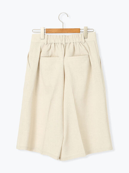 麻調タックハーフパンツ《2025summer catalog item》（オフホワイト/ブラック/ベージュ）｜Lugnoncure（ルノンキュール）通販