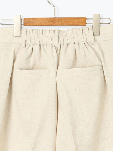 麻調タックハーフパンツ《2025summer catalog item》（オフホワイト/ブラック/ベージュ）｜Lugnoncure（ルノンキュール）通販