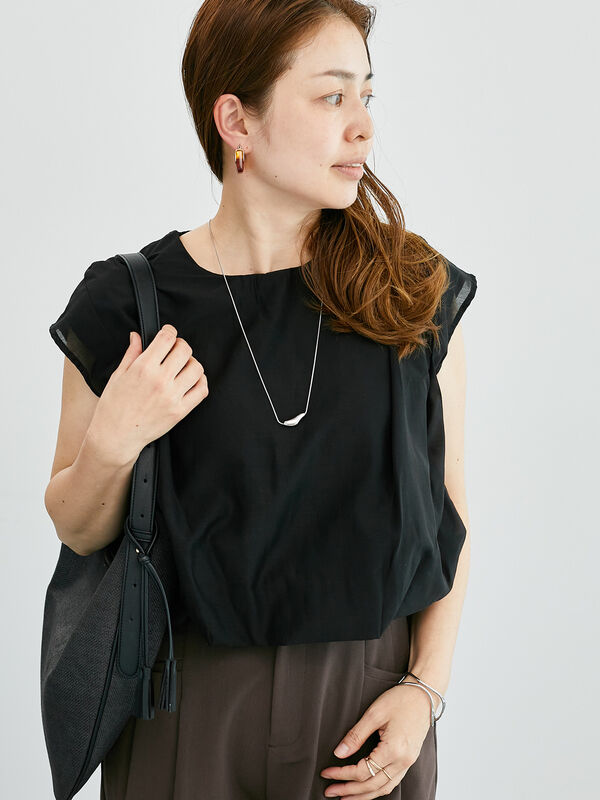 裾バルーントップス《2025summer catalog item》（ブラック）｜Lugnoncure（ルノンキュール）通販