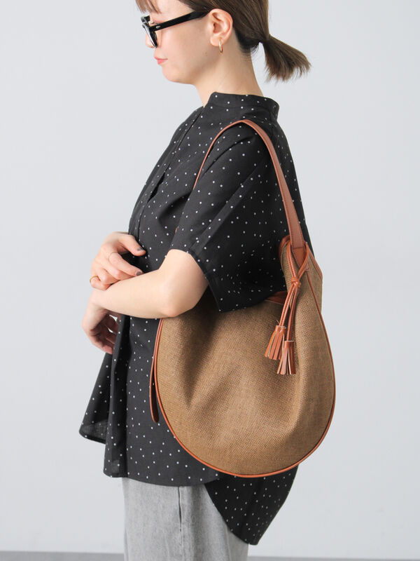 雑材ムーンバッグ《2025summer catalog item》（ブラウン）｜Lugnoncure（ルノンキュール）通販