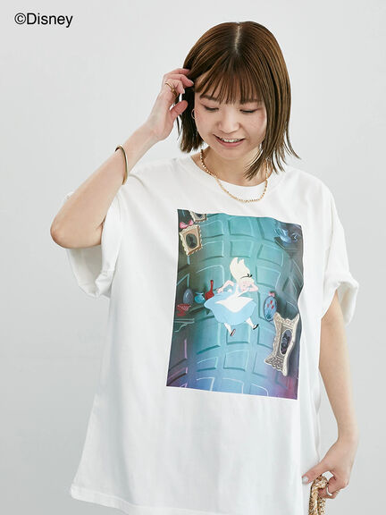 Disney】ふしぎの国のアリス/プリントTシャツ2（オフホワイト