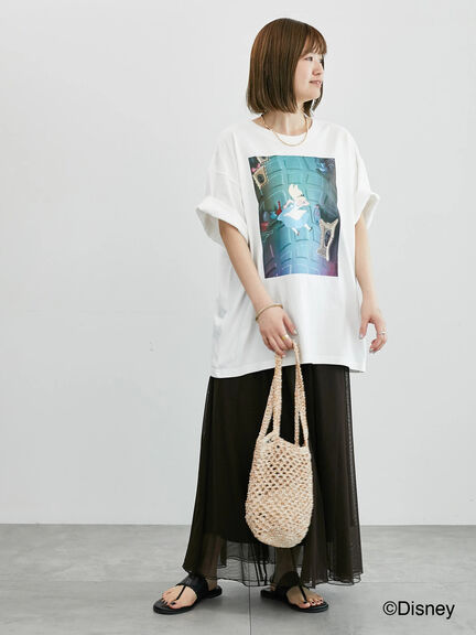 【Disney】ふしぎの国のアリス/プリントTシャツ2（オフホワイト/チャコールグレー）｜Lugnoncure（ルノンキュール）通販