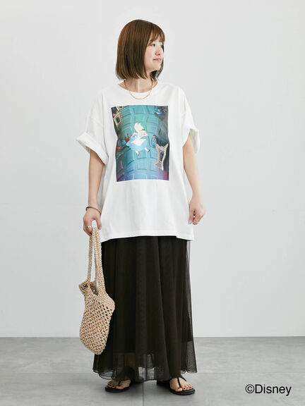 【Disney】ふしぎの国のアリス/プリントTシャツ2（オフホワイト/チャコールグレー）｜Lugnoncure（ルノンキュール）通販