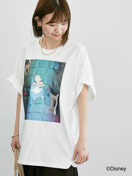 【Disney】ふしぎの国のアリス/プリントTシャツ2（オフホワイト/チャコールグレー）｜Lugnoncure（ルノンキュール）通販