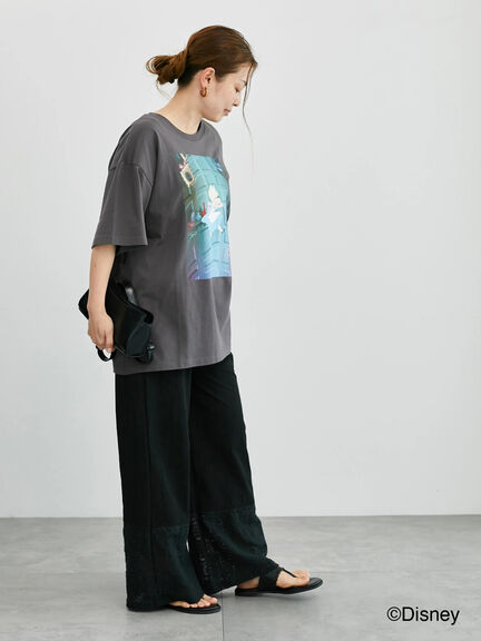 【Disney】ふしぎの国のアリス/プリントTシャツ2（オフホワイト/チャコールグレー）｜Lugnoncure（ルノンキュール）通販