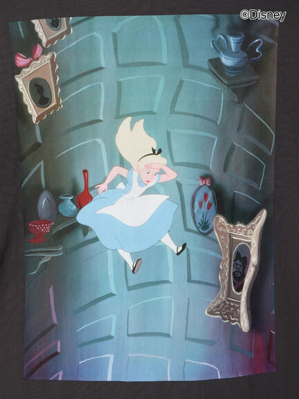 【Disney】ふしぎの国のアリス/プリントTシャツ2（オフホワイト/チャコールグレー）｜Lugnoncure（ルノンキュール）通販
