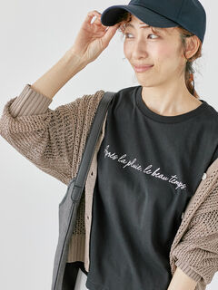 セール】 【接触冷感】筆記体ロゴプリントTシャツ《2025summer
