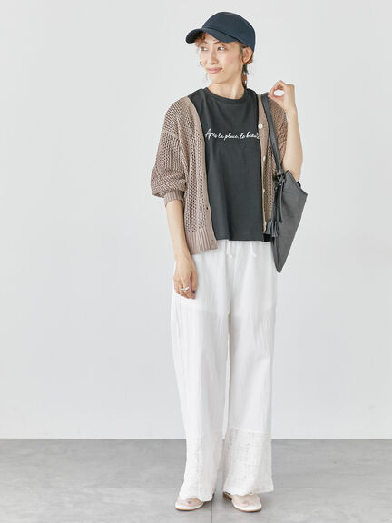 【接触冷感】筆記体ロゴプリントTシャツ《2025summer catalog item》（オフホワイト/ブラック/レッド）｜Lugnoncure（ルノンキュール）通販