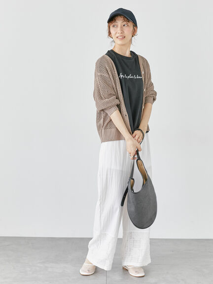 【接触冷感】筆記体ロゴプリントTシャツ《2025summer catalog item》（オフホワイト/ブラック/レッド）｜Lugnoncure（ルノンキュール）通販