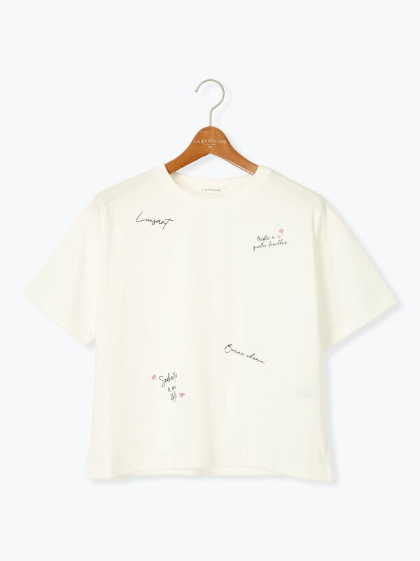 セール】 【接触冷感】ランダムロゴプリントTシャツ（オフ