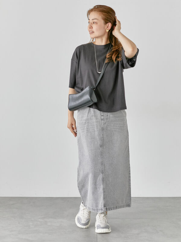 JaneMarple スカート グレー デニム セール】 デニムナロースカート（グレー/ブラック/サックスブルー