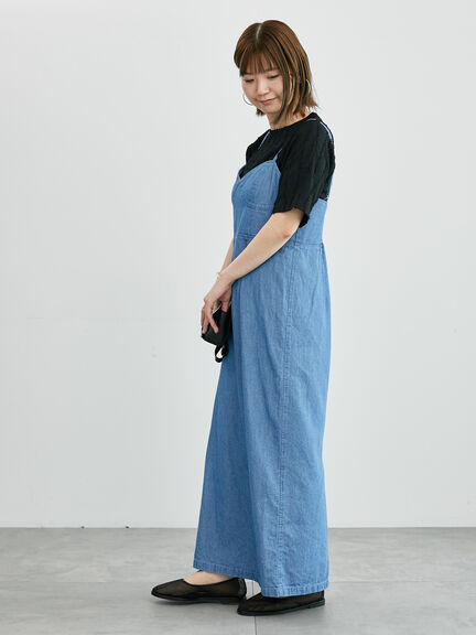 デニムキャミソールワンピース《2025summer catalog item》（ブルー/ネイビー）｜Lugnoncure（ルノンキュール）通販