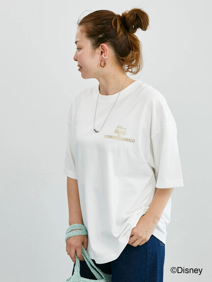 【Disney】ふしぎの国のアリス/プリントTシャツ1（オフホワイト/チャコールグレー）｜Lugnoncure（ルノンキュール）通販