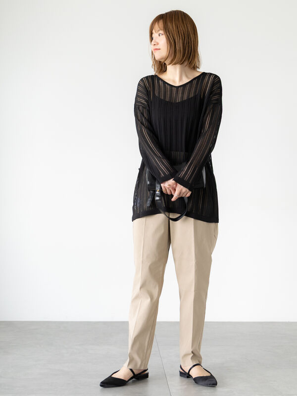 セール】 針抜きシアーニット（グレー/ブラック/トップス/ニット