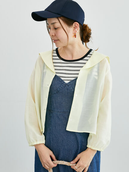 セーラーカラーシアーシャツ《2025summer catalog item》（オフホワイト/ブラウン/イエロー）｜Lugnoncure（ルノンキュール）通販