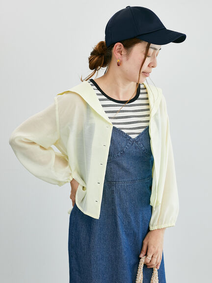セーラーカラーシアーシャツ《2025summer catalog item》（オフホワイト/ブラウン/イエロー）｜Lugnoncure（ルノンキュール）通販