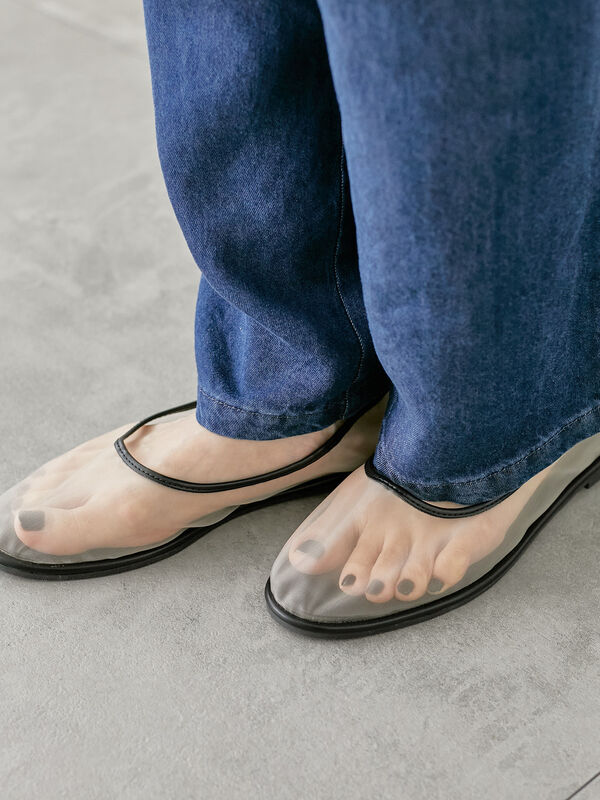 LE TALON シューズ 「追加」ポインテッドサシメッシュフラット