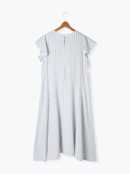 ストライプサッカーワンピース《2025summer catalog item》（オフホワイト/ブラック/ブラウン）｜Lugnoncure（ルノンキュール）通販