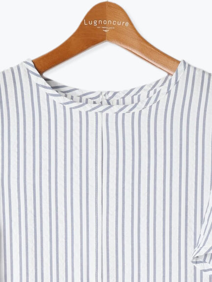 ストライプサッカーワンピース《2025summer catalog item》（オフホワイト/ブラック/ブラウン）｜Lugnoncure（ルノンキュール）通販