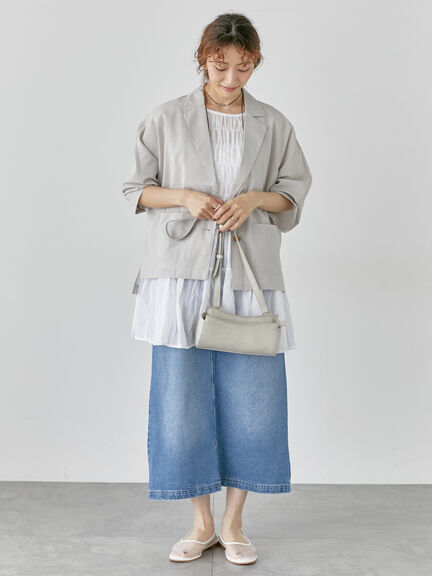 シャーリングティアードブラウス《2025summer catalog item》（オフホワイト/ブラック/ミント）｜Lugnoncure（ルノンキュール）通販