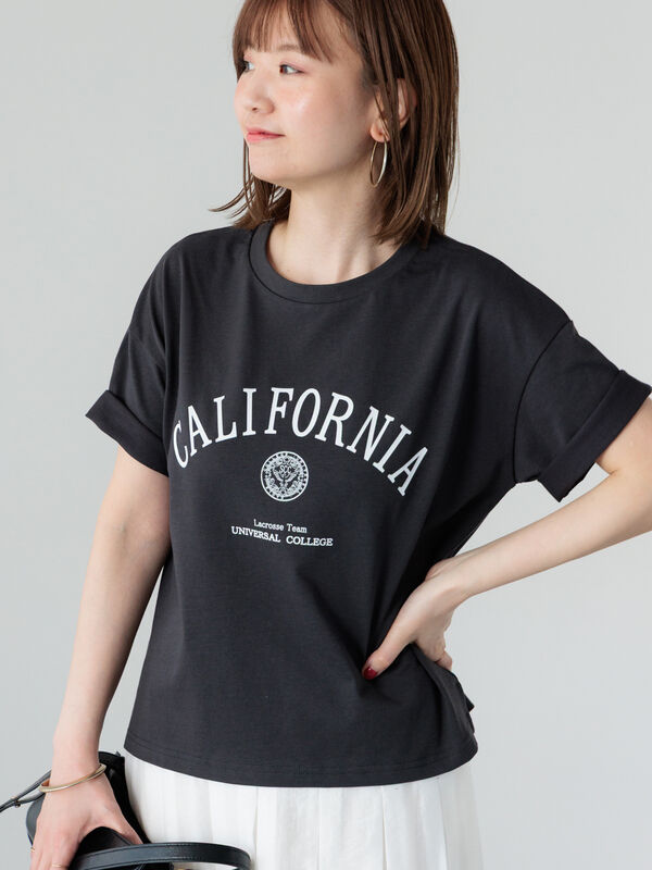 【接触冷感】カレッジ風ロゴTシャツ（チャコールグレー）｜Lugnoncure（ルノンキュール）通販