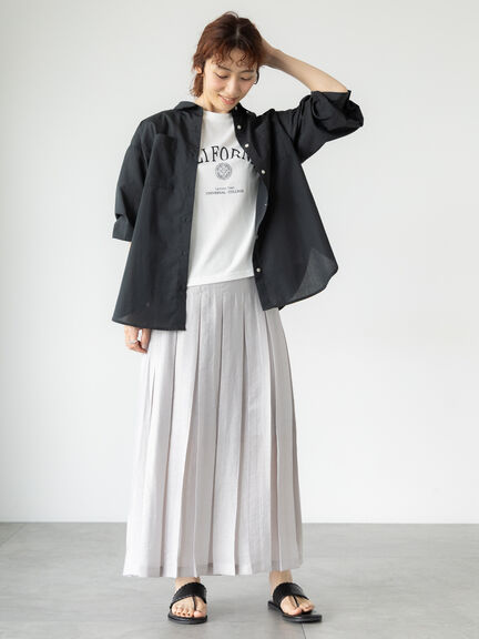 【接触冷感】カレッジ風ロゴTシャツ（オフホワイト/グレー/チャコールグレー）｜Lugnoncure（ルノンキュール）通販