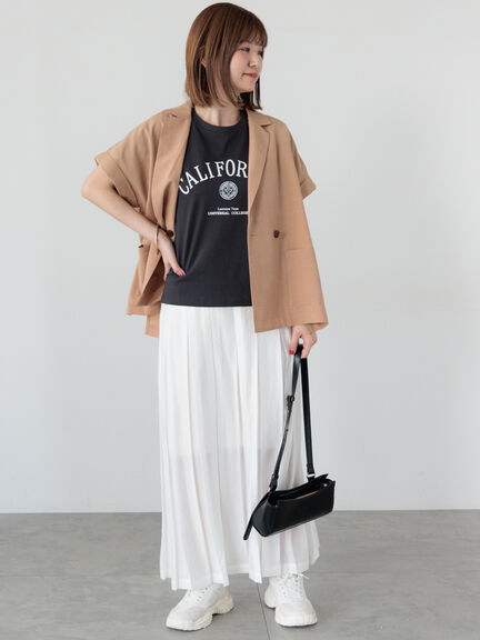 【接触冷感】カレッジ風ロゴTシャツ（オフホワイト/グレー/チャコールグレー）｜Lugnoncure（ルノンキュール）通販