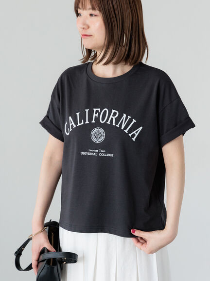 【接触冷感】カレッジ風ロゴTシャツ（オフホワイト/グレー/チャコールグレー）｜Lugnoncure（ルノンキュール）通販