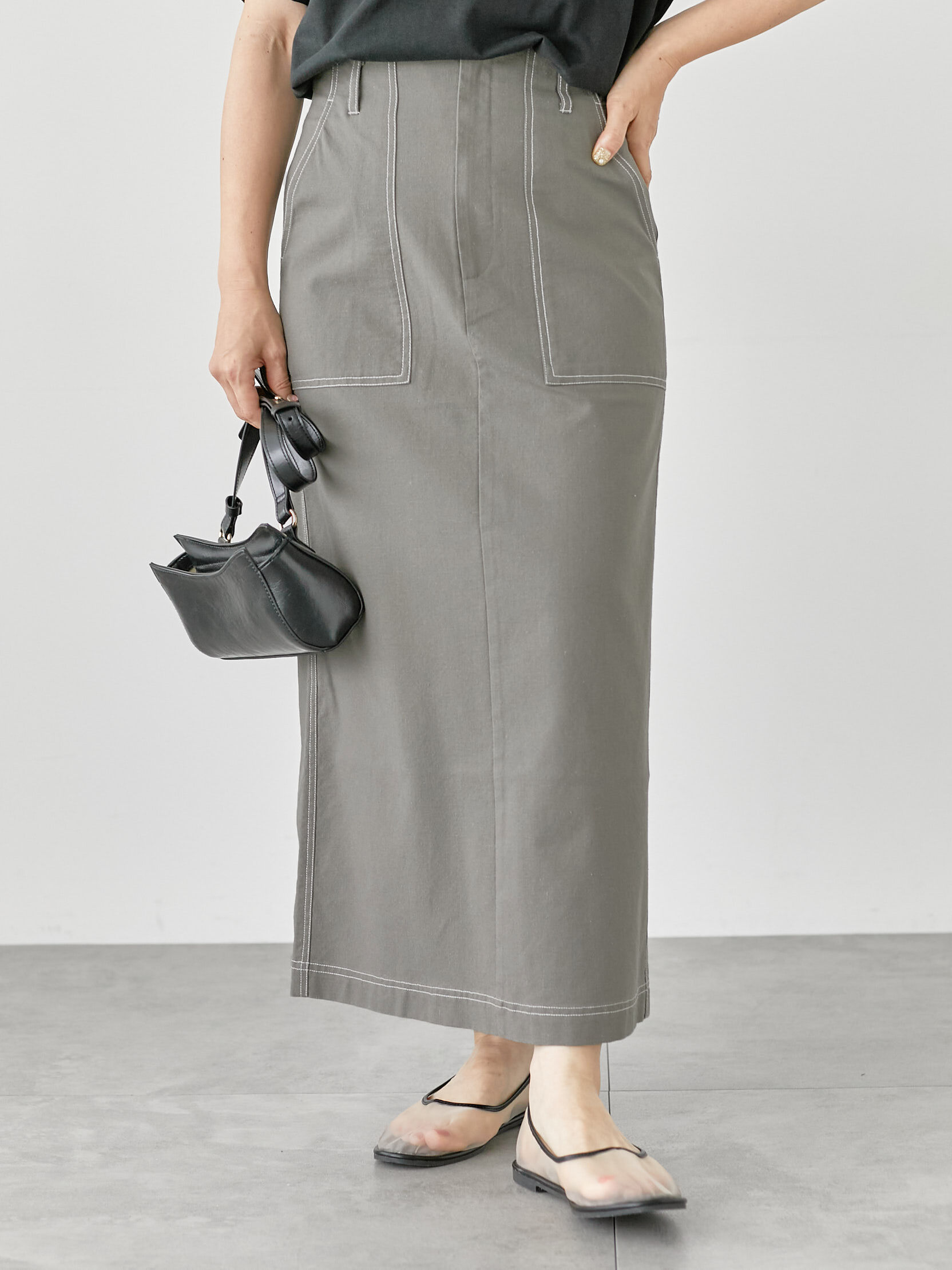 セール】 配色ステッチスカート《2025summer catalog item