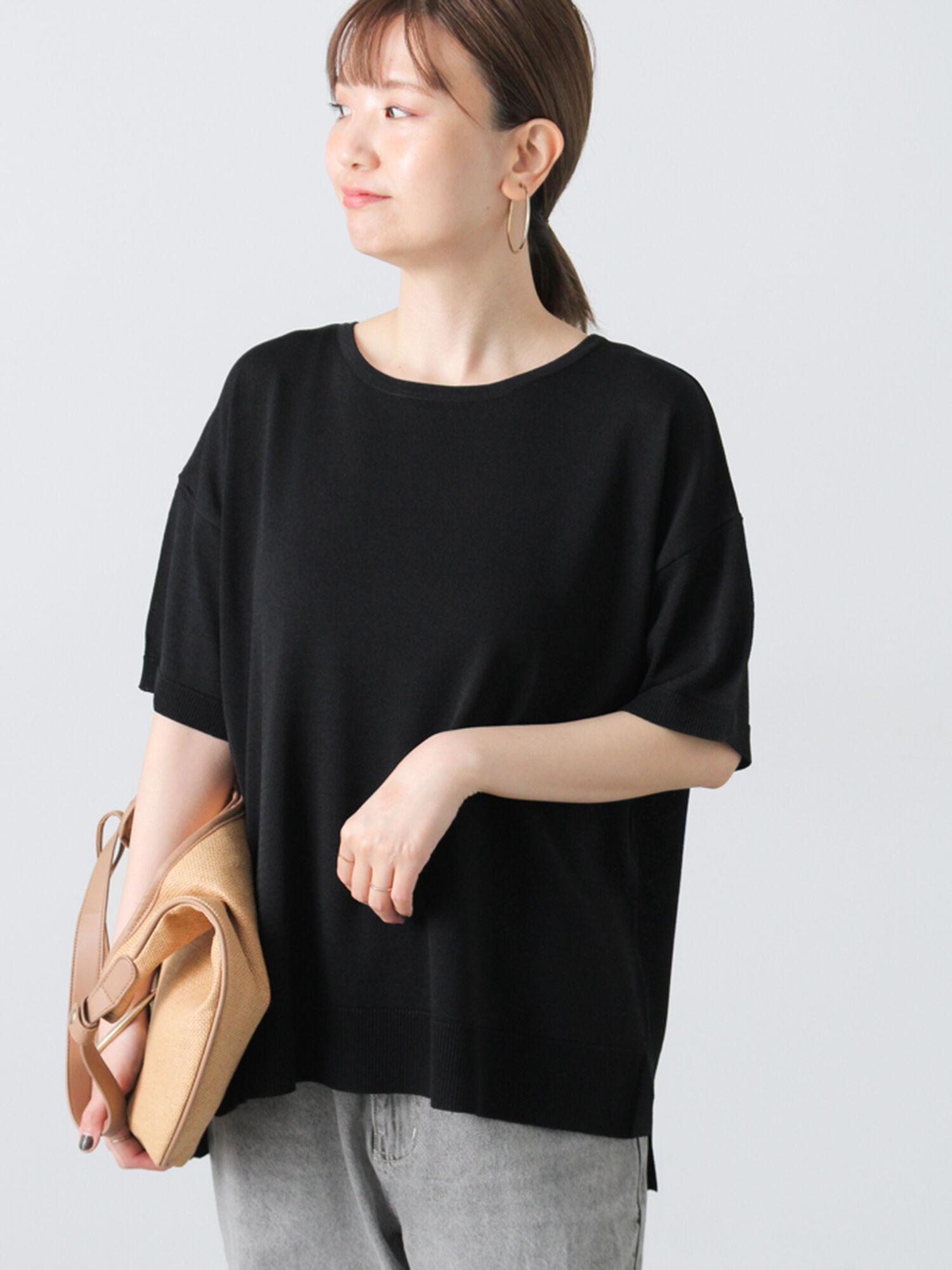 美品　フォクシー　半袖ニット　ボーダー　ネイビー　白　38 フォクシー ニット トップス 半袖 バイカラー サマーセーター