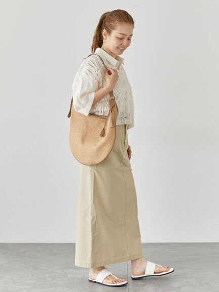 チュールレース切替シアーシャツ《2025summer catalog item》（オフホワイト/ブラック/ベージュ）｜Lugnoncure（ルノンキュール）通販
