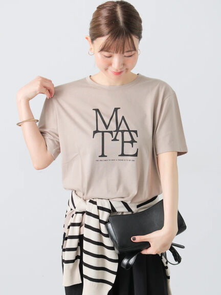重ねロゴプリントTシャツ《2025summer catalog item》（オフホワイト/ブラック/モカ）｜Lugnoncure（ルノンキュール）通販