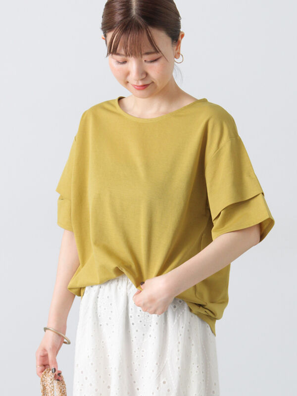 プレーティング袖タックTシャツ（イエロー）｜Lugnoncure（ルノンキュール）通販