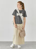 女の子刺繍Tシャツ《2025summer catalog item》（オフホワイト/チャコールグレー/キナリ）｜Lugnoncure（ルノンキュール）通販