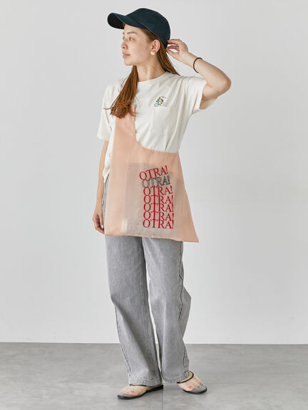 女の子刺繍Tシャツ《2025summer catalog item》（オフホワイト/チャコールグレー/キナリ）｜Lugnoncure（ルノンキュール）通販