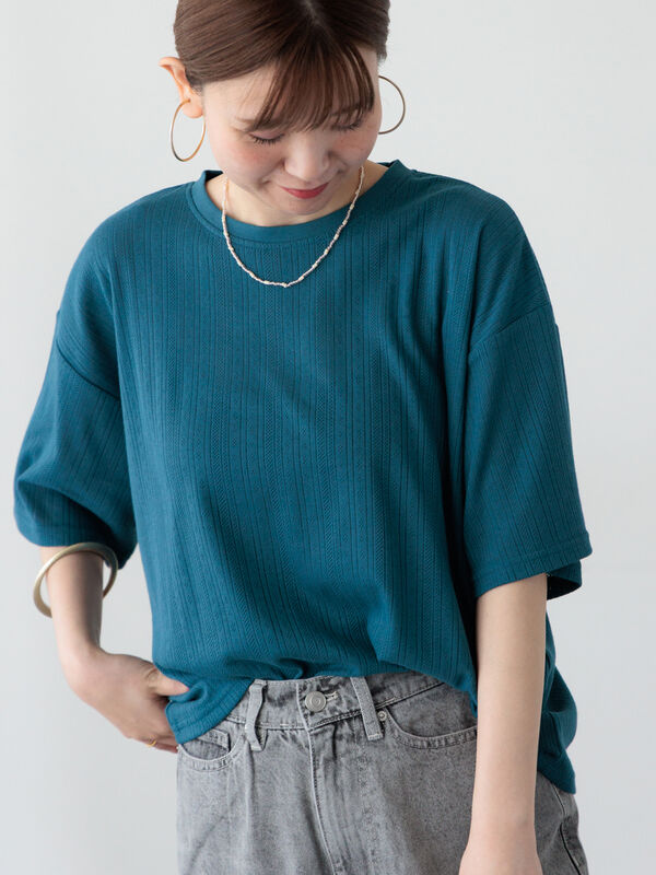 パターンメッシュTシャツ（オフホワイト/チャコールグレー/ブラック/ブルー）｜Lugnoncure（ルノンキュール）通販