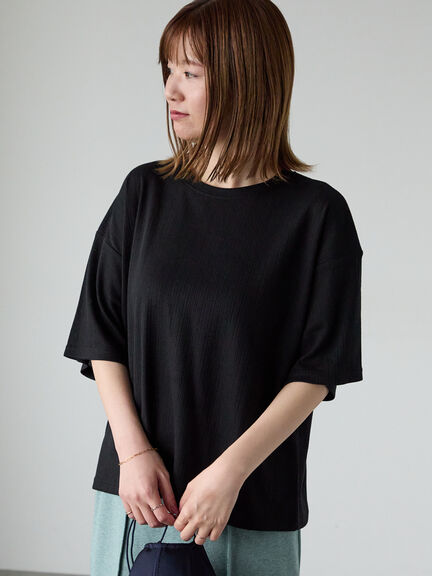 パターンメッシュTシャツ（オフホワイト/チャコールグレー/ブラック/ブルー）｜Lugnoncure（ルノンキュール）通販