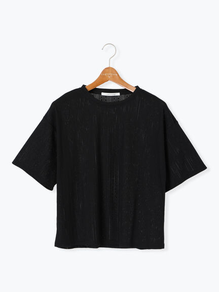 パターンメッシュTシャツ（オフホワイト/チャコールグレー/ブラック/ブルー）｜Lugnoncure（ルノンキュール）通販