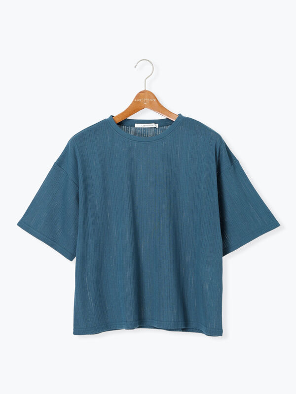 セール】 パターンメッシュTシャツ（オフホワイト