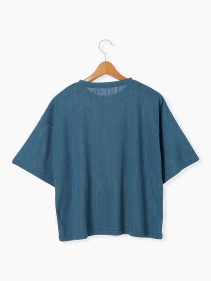 パターンメッシュTシャツ（オフホワイト/チャコールグレー/ブラック/ブルー）｜Lugnoncure（ルノンキュール）通販