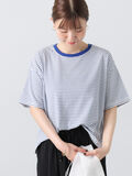 【接触冷感】細ボーダーTシャツ（ブルー）｜Lugnoncure（ルノンキュール）通販