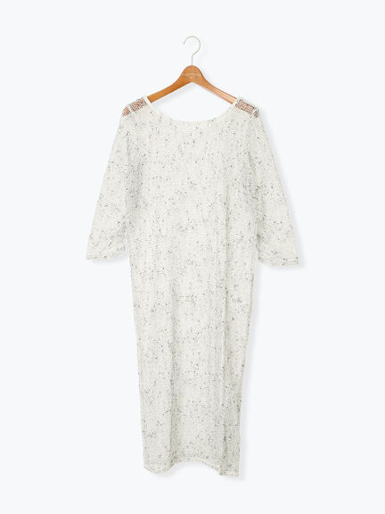 メッシュニットワンピース《2025summer catalog item》（オフホワイト/ブラック/ベージュ）｜Lugnoncure（ルノンキュール）通販