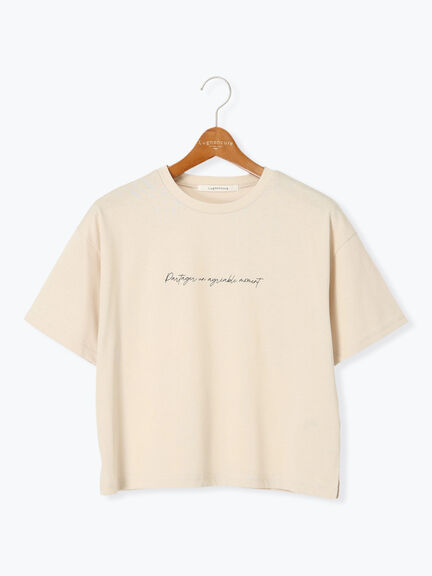 【接触冷感】筆記体ロゴTシャツ（オフホワイト/ブラック/ベージュ）｜Lugnoncure（ルノンキュール）通販