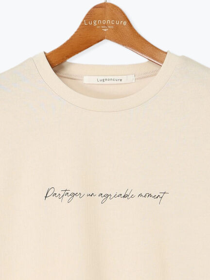 【接触冷感】筆記体ロゴTシャツ（オフホワイト/ブラック/ベージュ）｜Lugnoncure（ルノンキュール）通販