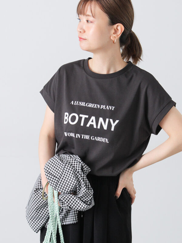 【接触冷感】フロントロゴフレンチスリーブTシャツ（オフホワイト/チャコールグレー/ブラウン）｜Lugnoncure（ルノンキュール）通販