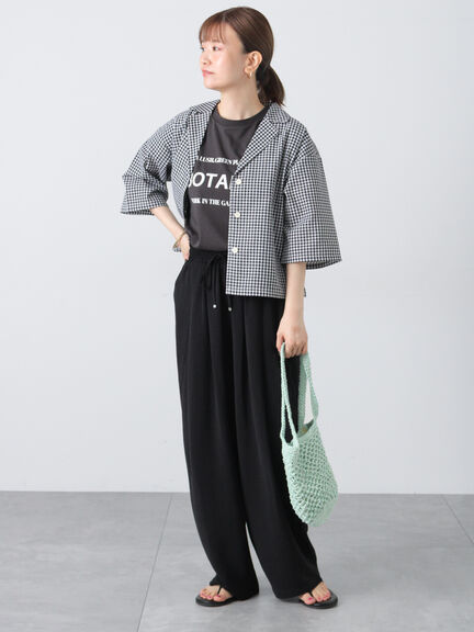 【接触冷感】フロントロゴフレンチスリーブTシャツ（オフホワイト/チャコールグレー/ブラウン）｜Lugnoncure（ルノンキュール）通販