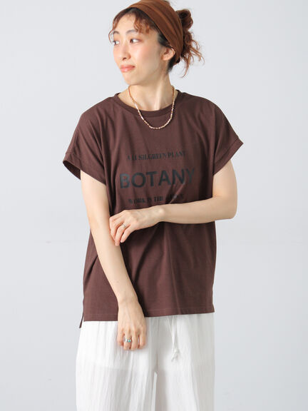 【接触冷感】フロントロゴフレンチスリーブTシャツ（オフホワイト/チャコールグレー/ブラウン）｜Lugnoncure（ルノンキュール）通販