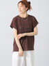【接触冷感】フロントロゴフレンチスリーブTシャツ（オフホワイト/チャコールグレー/ブラウン）｜Lugnoncure（ルノンキュール）通販
